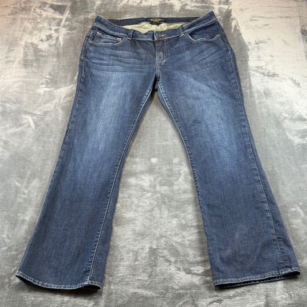 Lucky Brand Georgia Boot Jeans Women 14W Reg Dark Wash Bootcut Denim Mid Rise